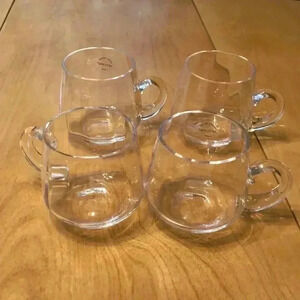 Set of 4 Artland clear glass coffee/tea cups.